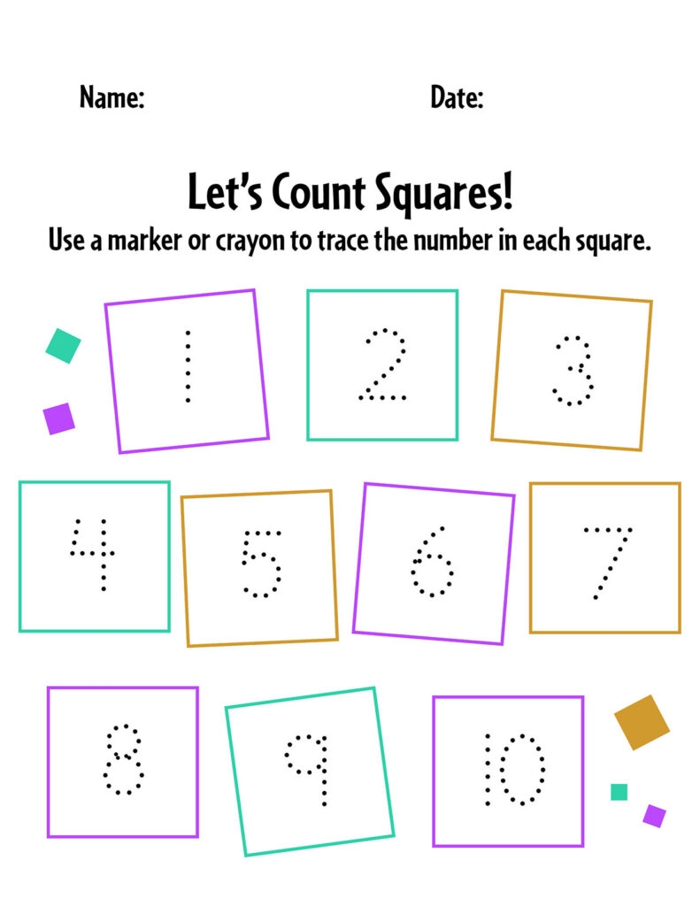 square worksheets for preschoolers