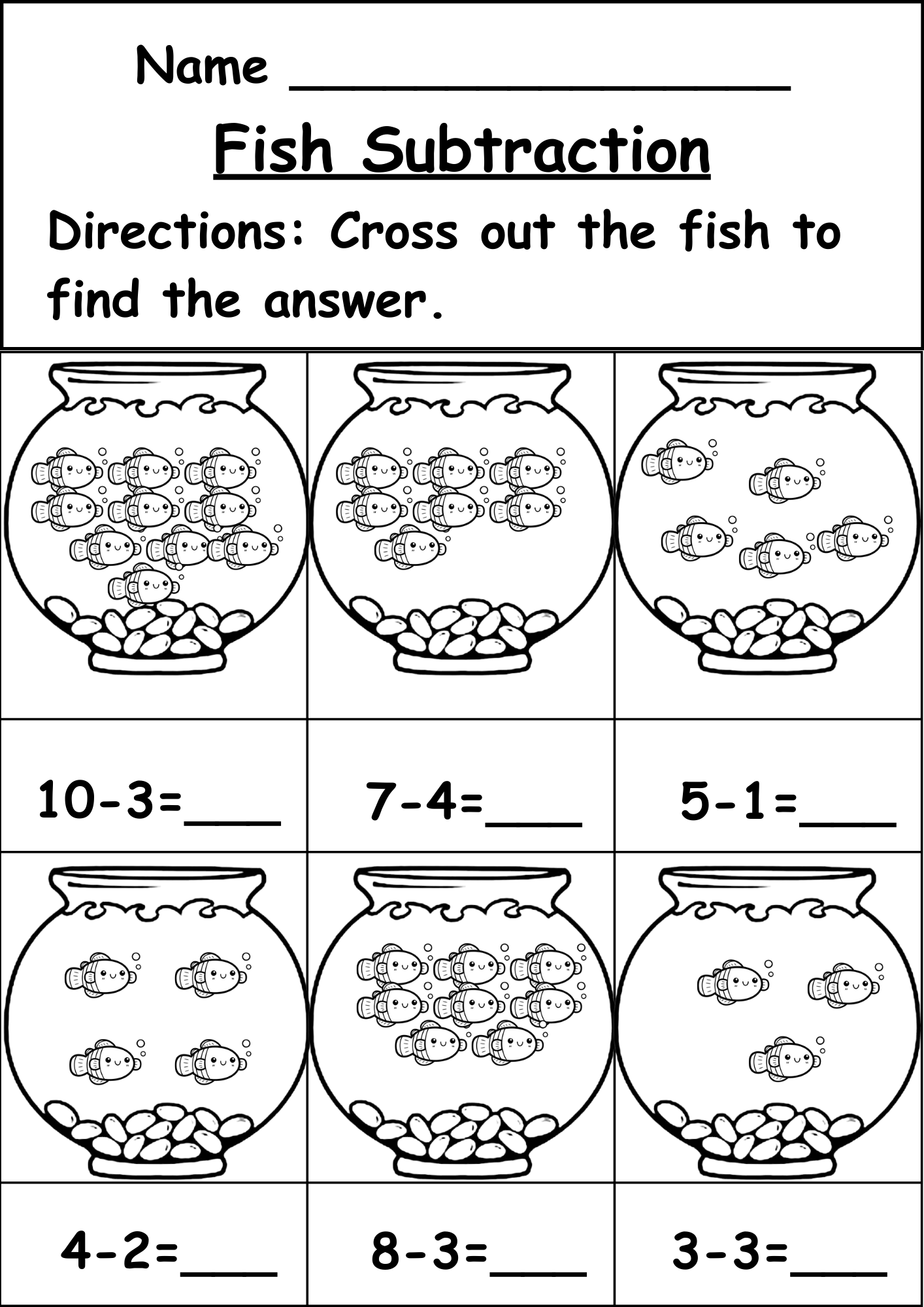 subtraction worksheets kindergarten pdf