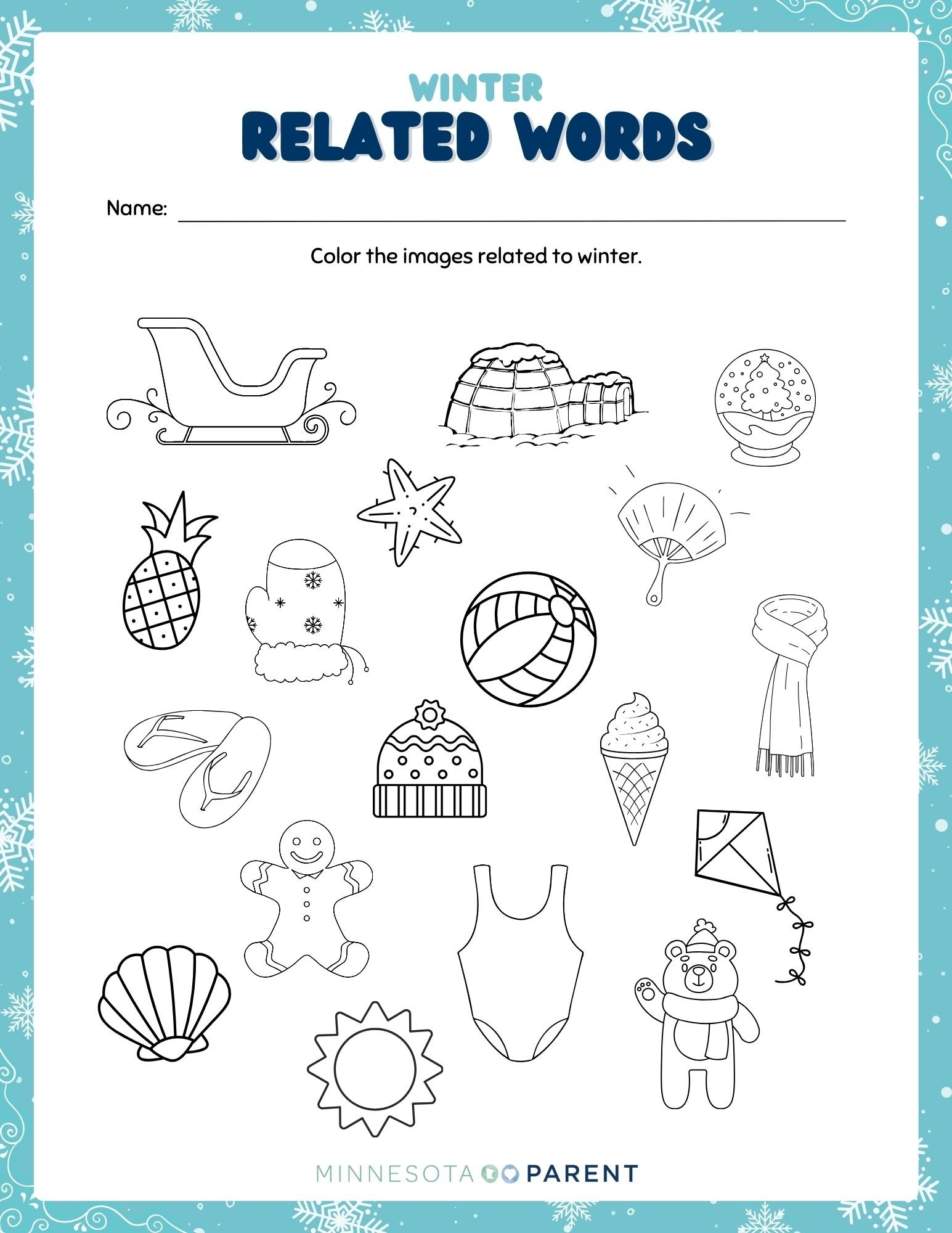 Free Winter Printables And Activity Pages For Kids Minnesota Parent