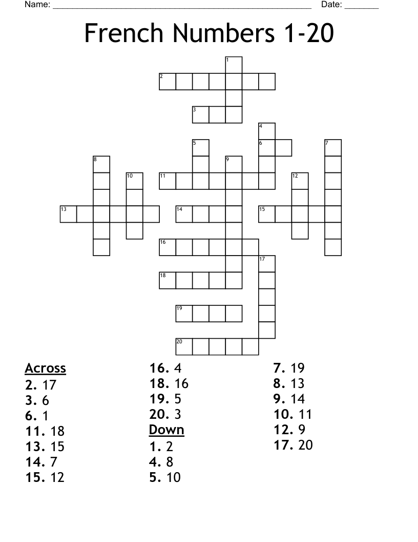 french crossword puzzle clue