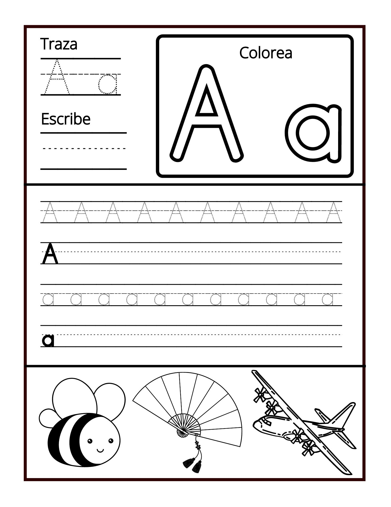 spanish worksheets for kindergarten