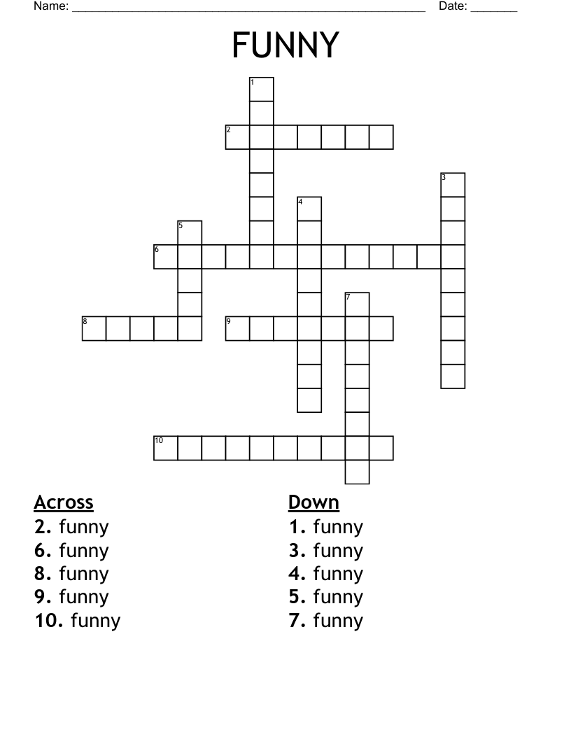 FUNNY Crossword WordMint FUNNY Crossword WordMint