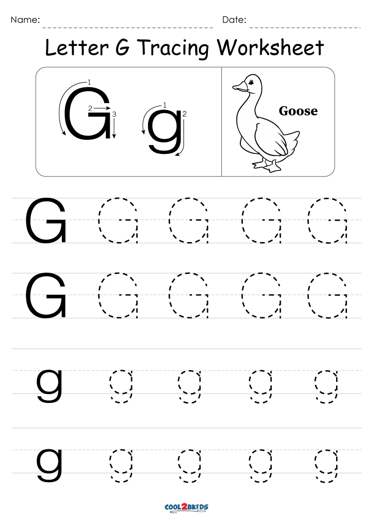 G Tracing Worksheet