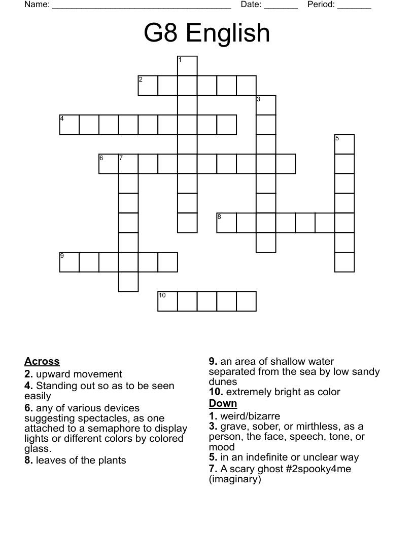 G8 English Crossword WordMint