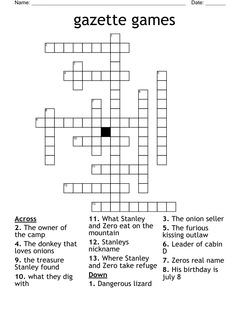Gazette Games Crossword WordMint