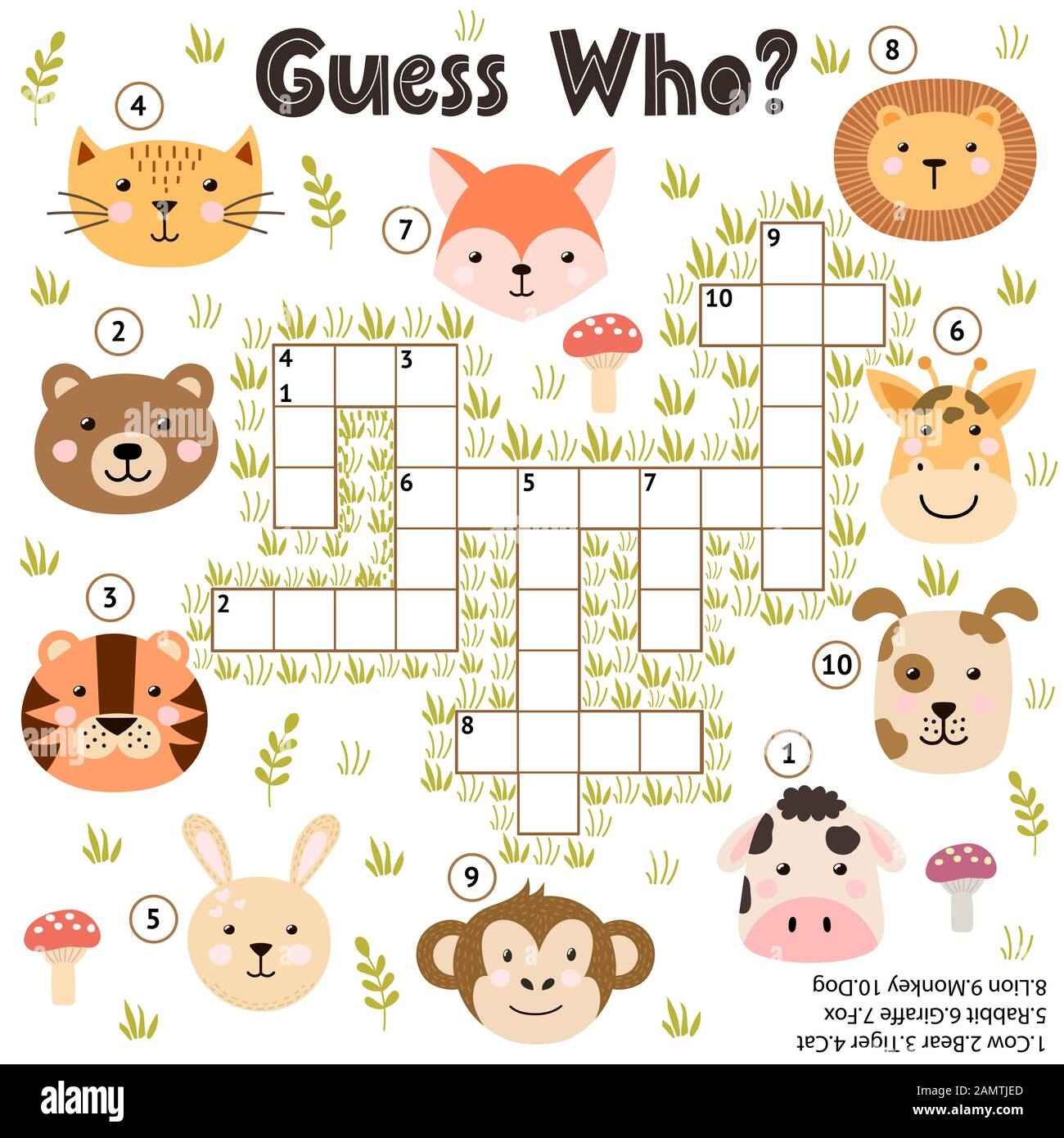 Giant Crossword Nyt Crossword Answer Guessing Game Crossword Clue Guess Who Game Kids Stock Vector Images Alamy