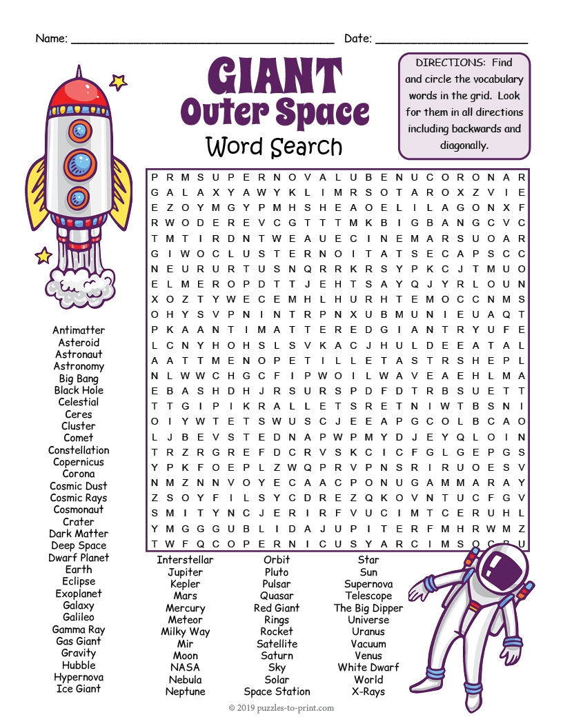GIANT OUTER SPACE Themed Word Search Puzzle Worksheet Activity Made By Teachers GIANT OUTER SPACE Themed Word Search Puzzle Worksheet Activity Made By Teachers