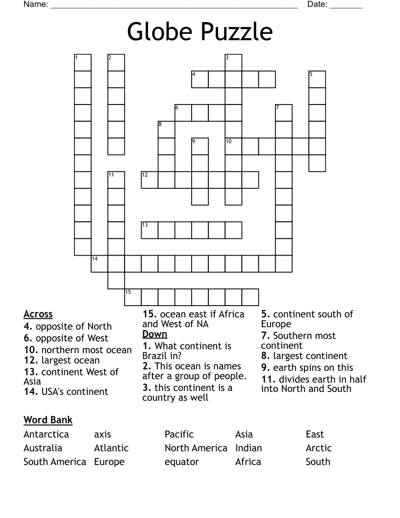 Globe Puzzle Crossword WordMint