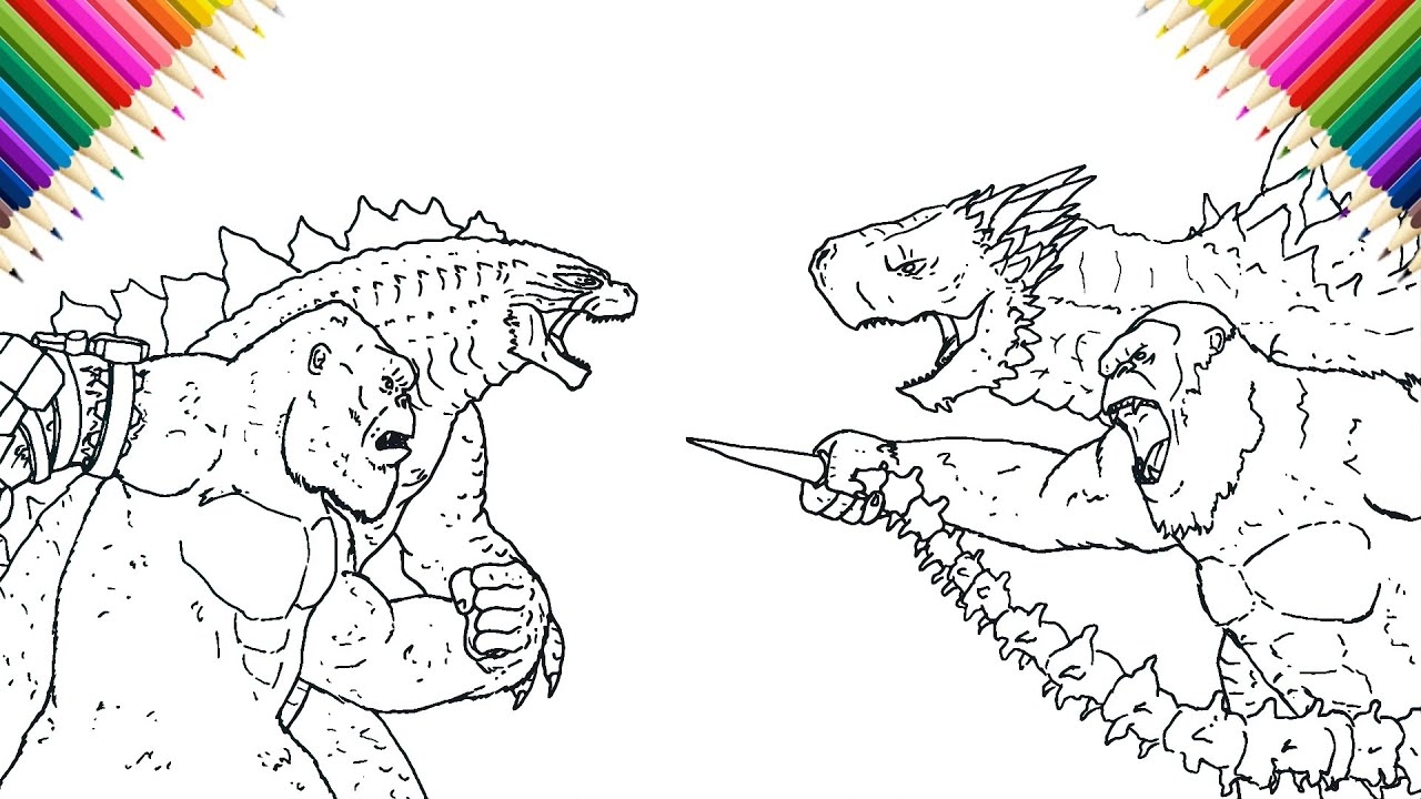 Godzilla Kong Vs Shimo Scar King Drawing Step By Step YouTube