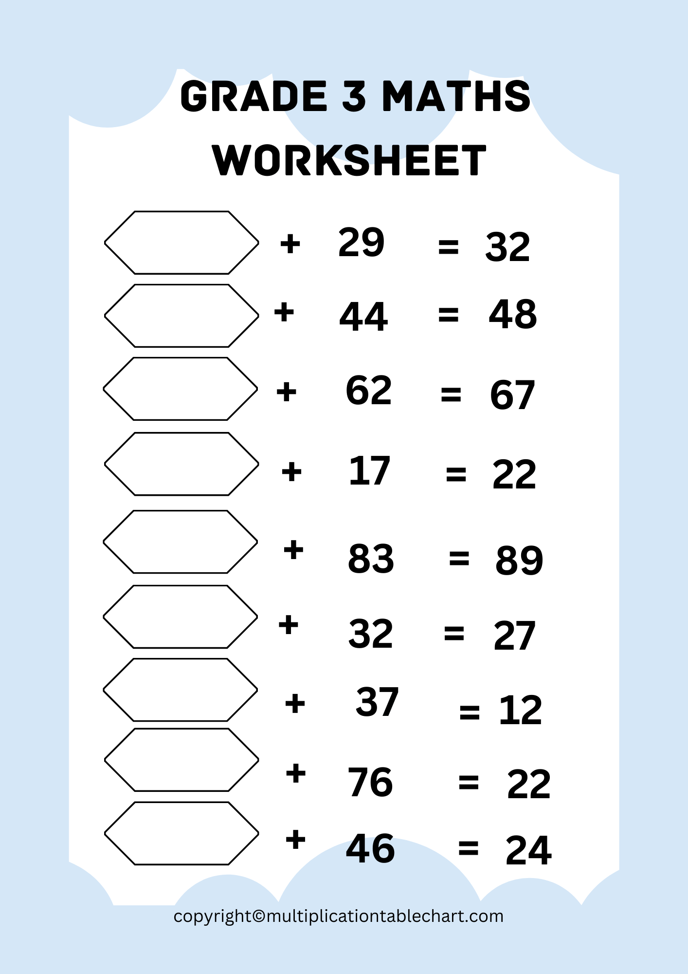 printable worksheet for grade 3