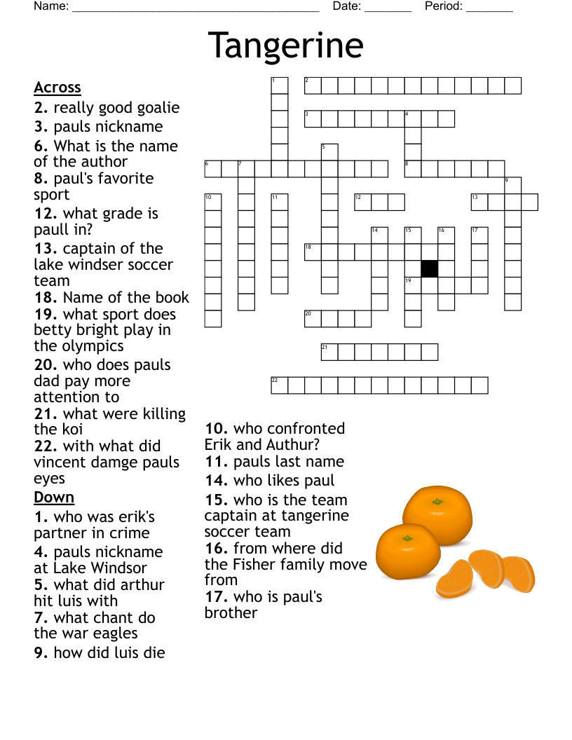 crossword puzzles for 4th graders