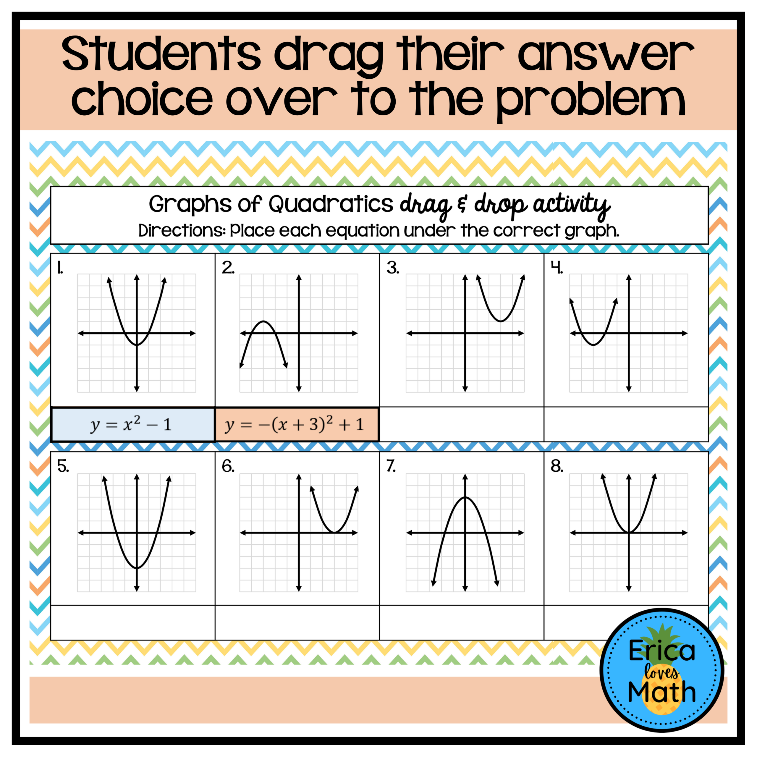 quadratic function graph worksheet