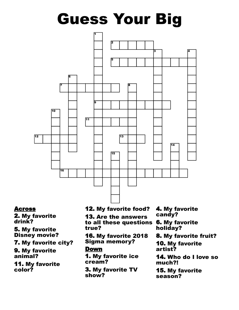 Guess Your Big Crossword WordMint