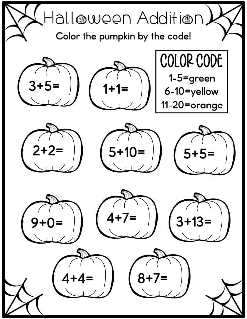 halloween worksheets for kindergarten