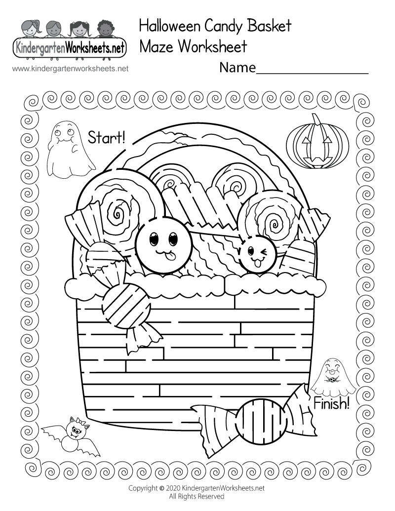 Halloween Basket Maze Worksheet Free Printable Digital PDF Halloween Basket Maze Worksheet Free Printable Digital PDF