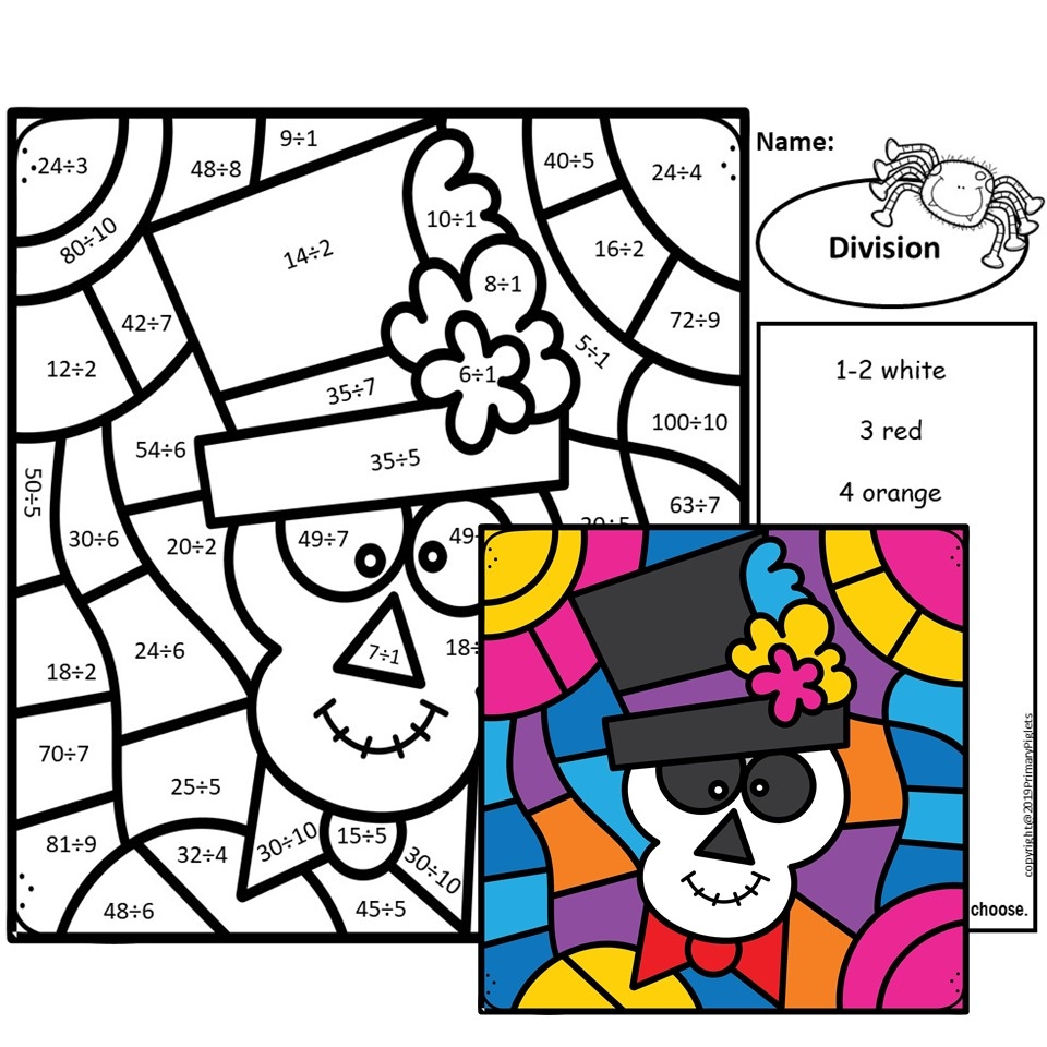 Halloween Color By Number Math Facts Bundle Made By Teachers