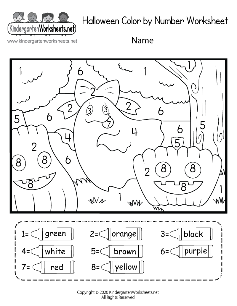 Halloween Color By Number Worksheet Free Printable Digital PDF