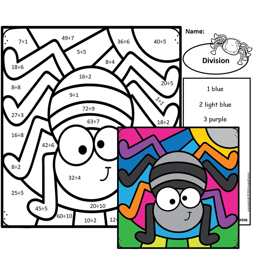 Halloween Division Color By Number Made By Teachers Halloween Division Color By Number Made By Teachers
