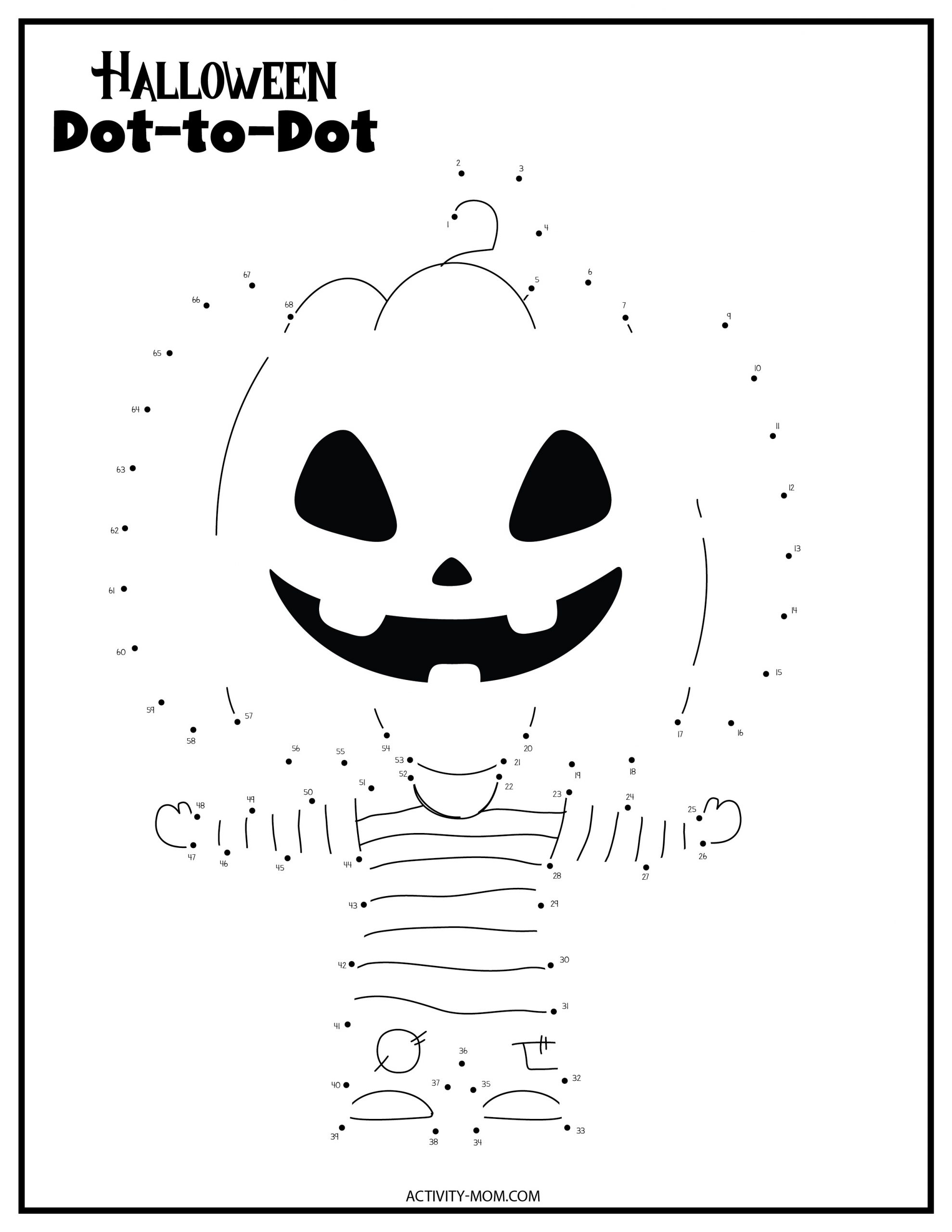 Halloween Dot To Dot Printables free The Activity Mom