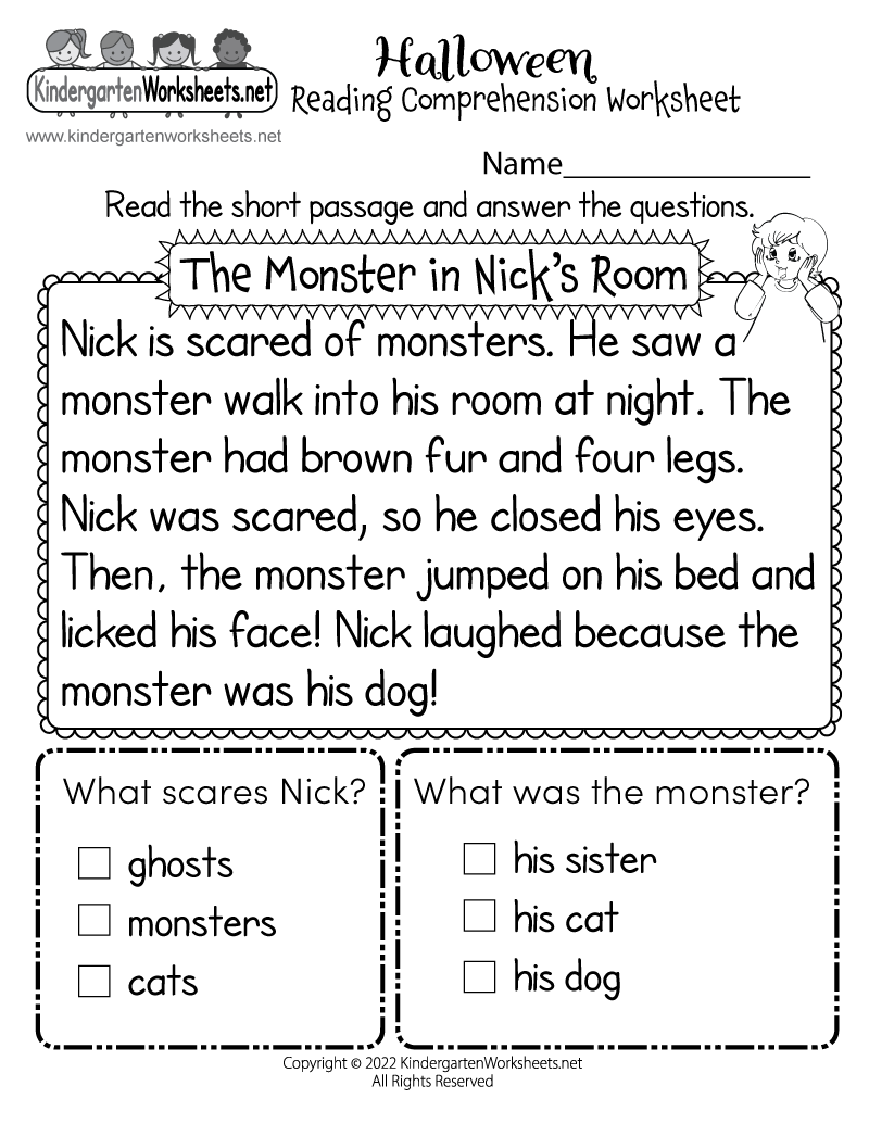 free reading comprehension worksheets