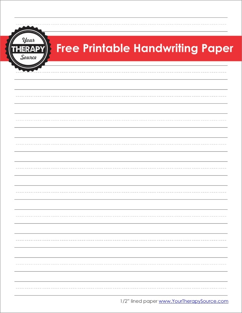 Handwriting Paper Printable FREE Your Therapy Source Handwriting Paper Printable FREE Your Therapy Source