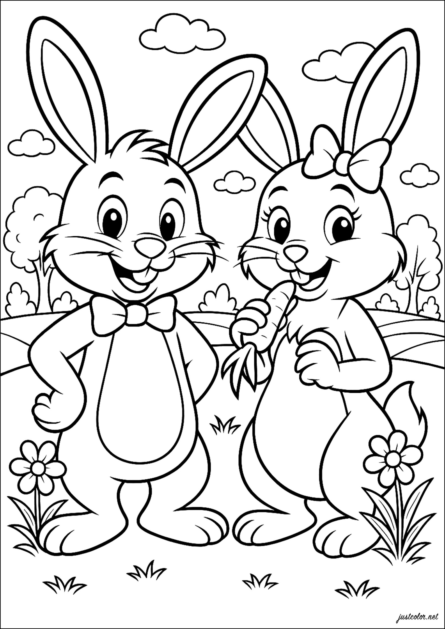 coloring pages of rabbits