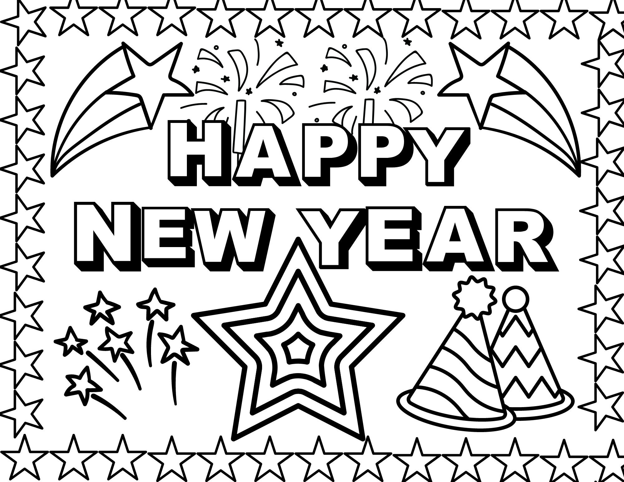 Happy New Year 2023 Coloring Sheet Etsy Happy New Year 2023 Coloring Sheet Etsy