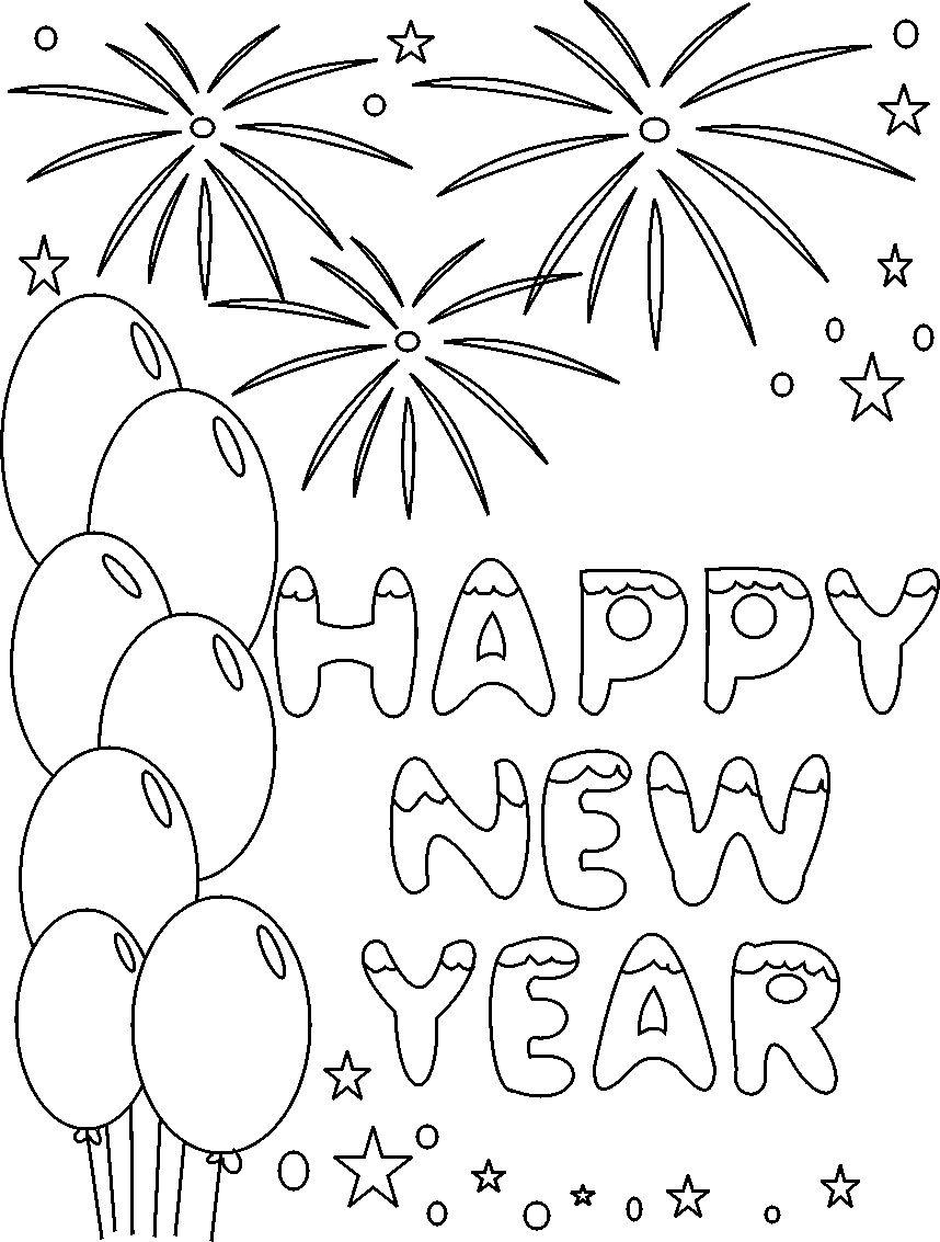 new years coloring pages free