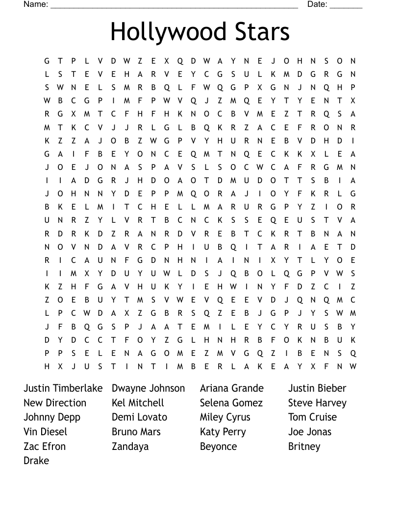 celebrity word search puzzles celebrity word search puzzles