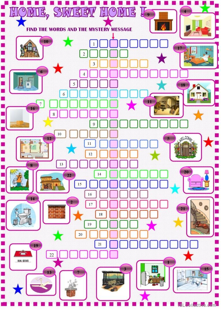 House crossword Puzzle Crossword English ESL Worksheets Pdf Doc