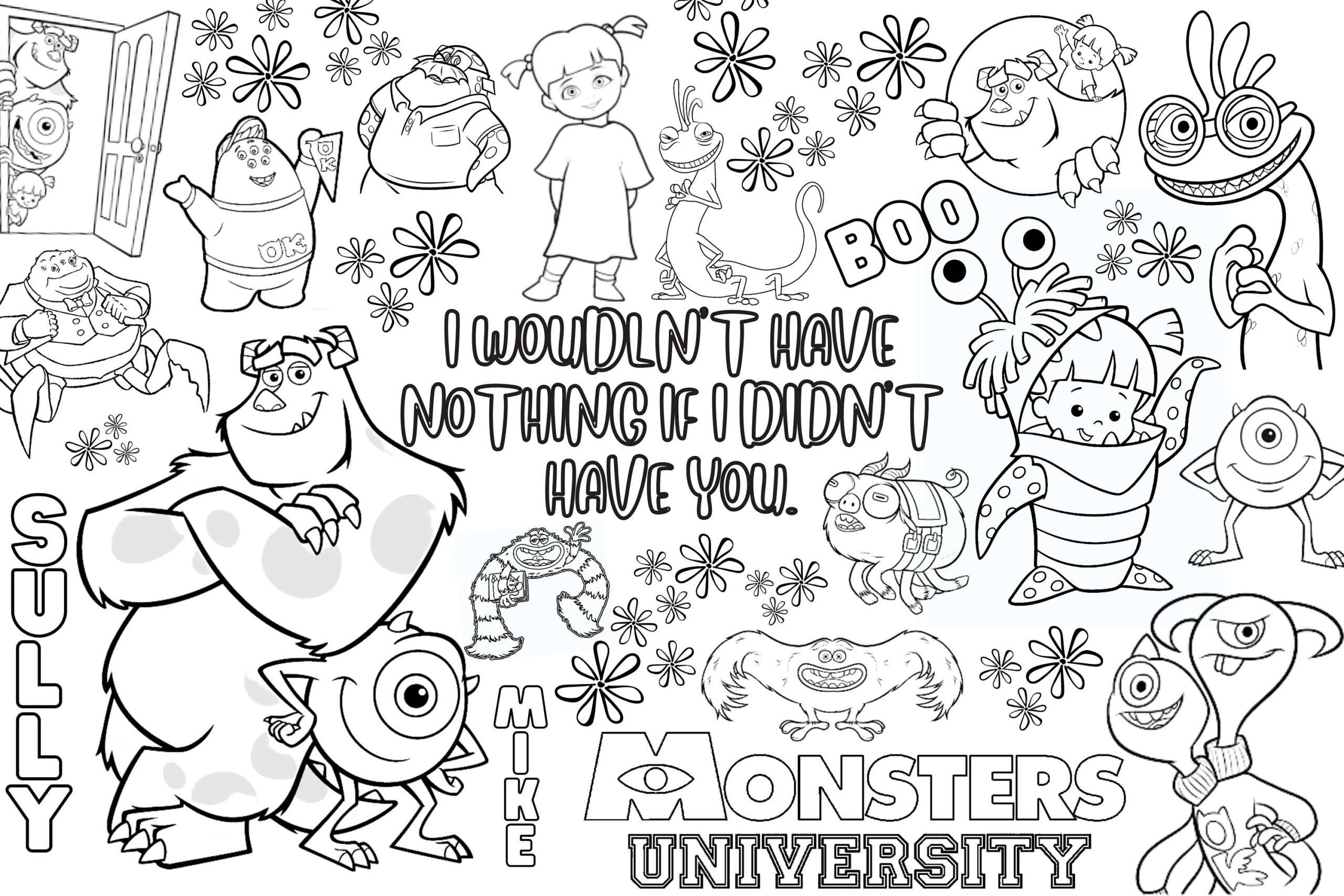Huge Printed Monsters Coloring Poster For Kids Adults great For Family Time Girls Boys Arts And Crafts Senior Care Facilities Schools Etsy