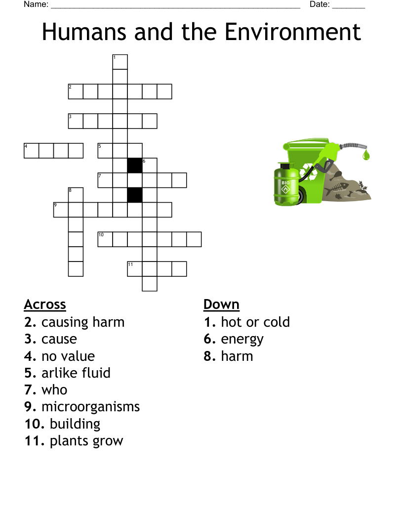 Humans And The Environment Crossword WordMint