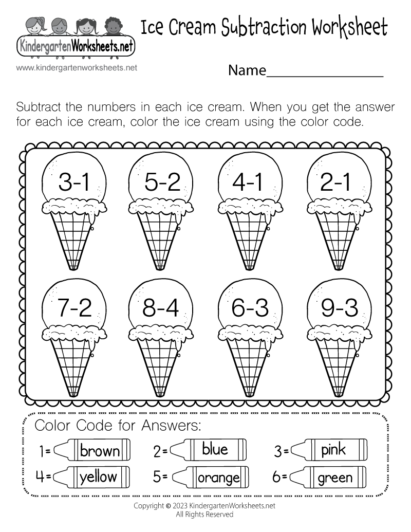 kindergarten math subtraction worksheets