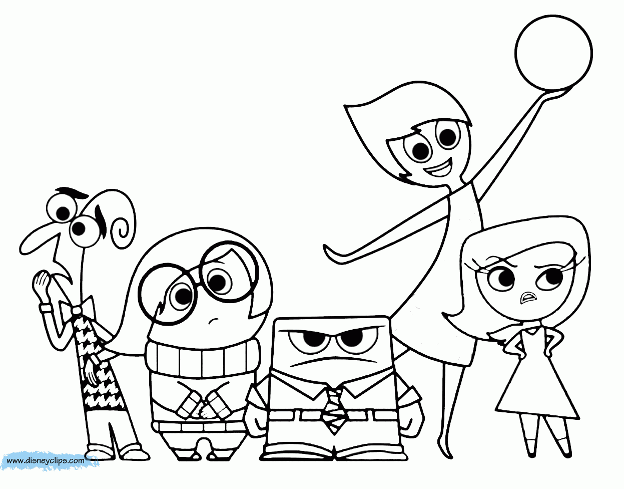 Inside Out Coloring Pages Disneyclips