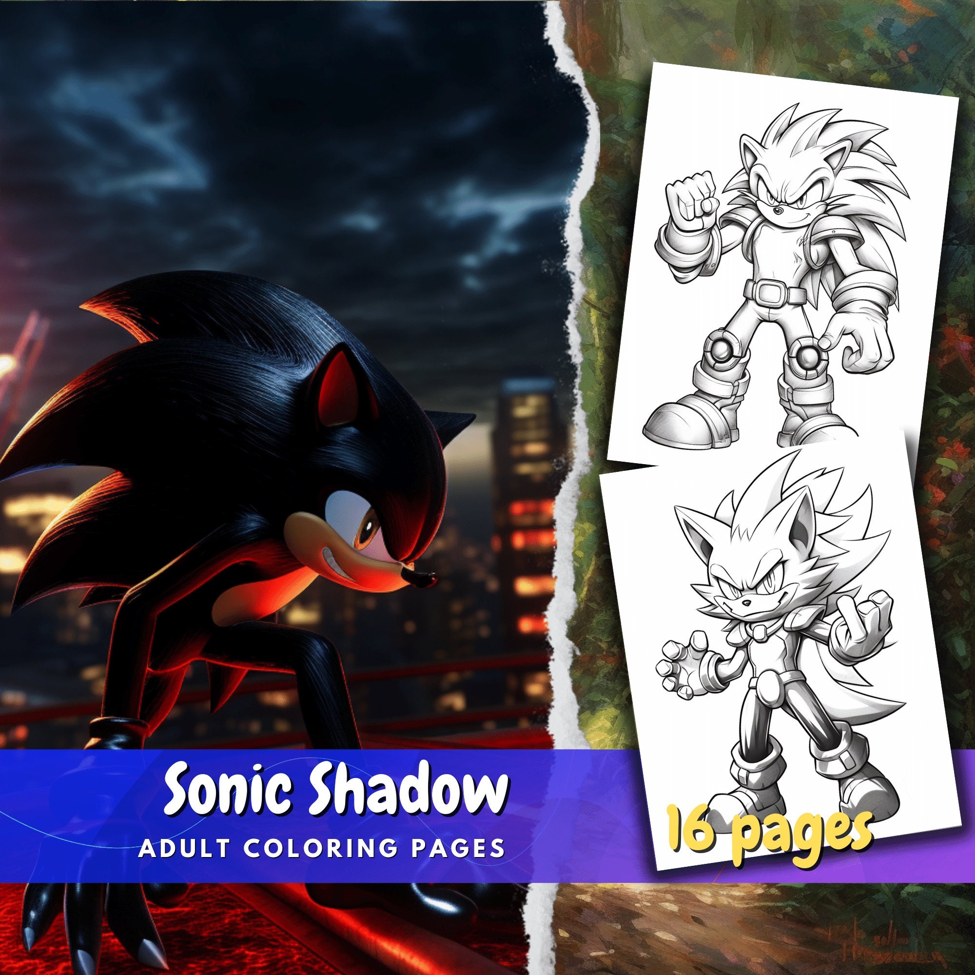 Inspired Sonic Shadow Coloring Pages For Sonic Hedge Hog Fans Etsy Inspired Sonic Shadow Coloring Pages For Sonic Hedge Hog Fans Etsy