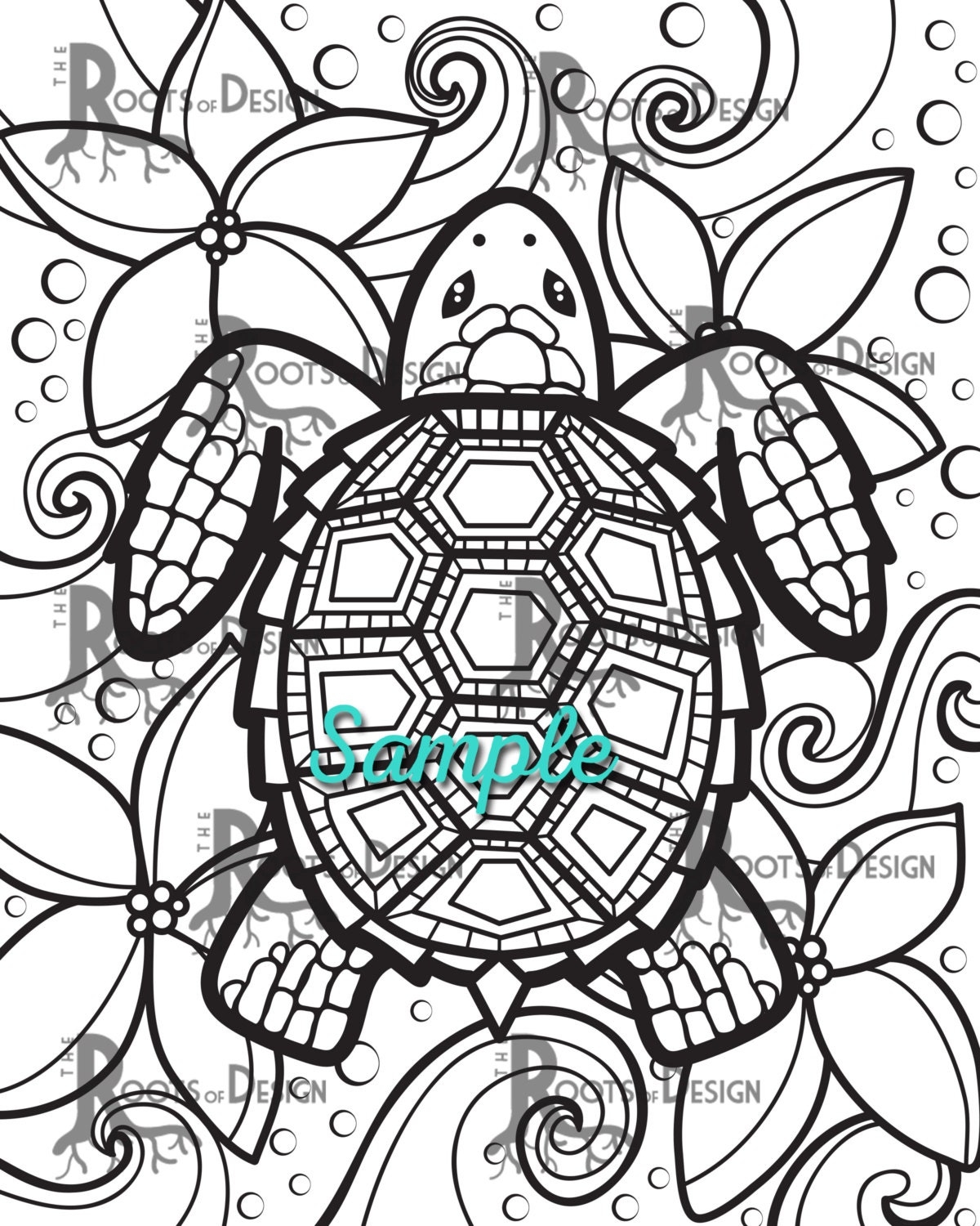 turtle coloring pages for adults