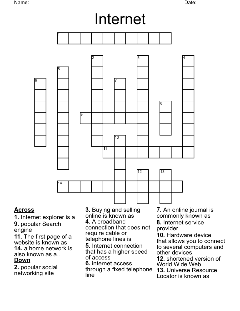 Internet Crossword WordMint Internet Crossword WordMint