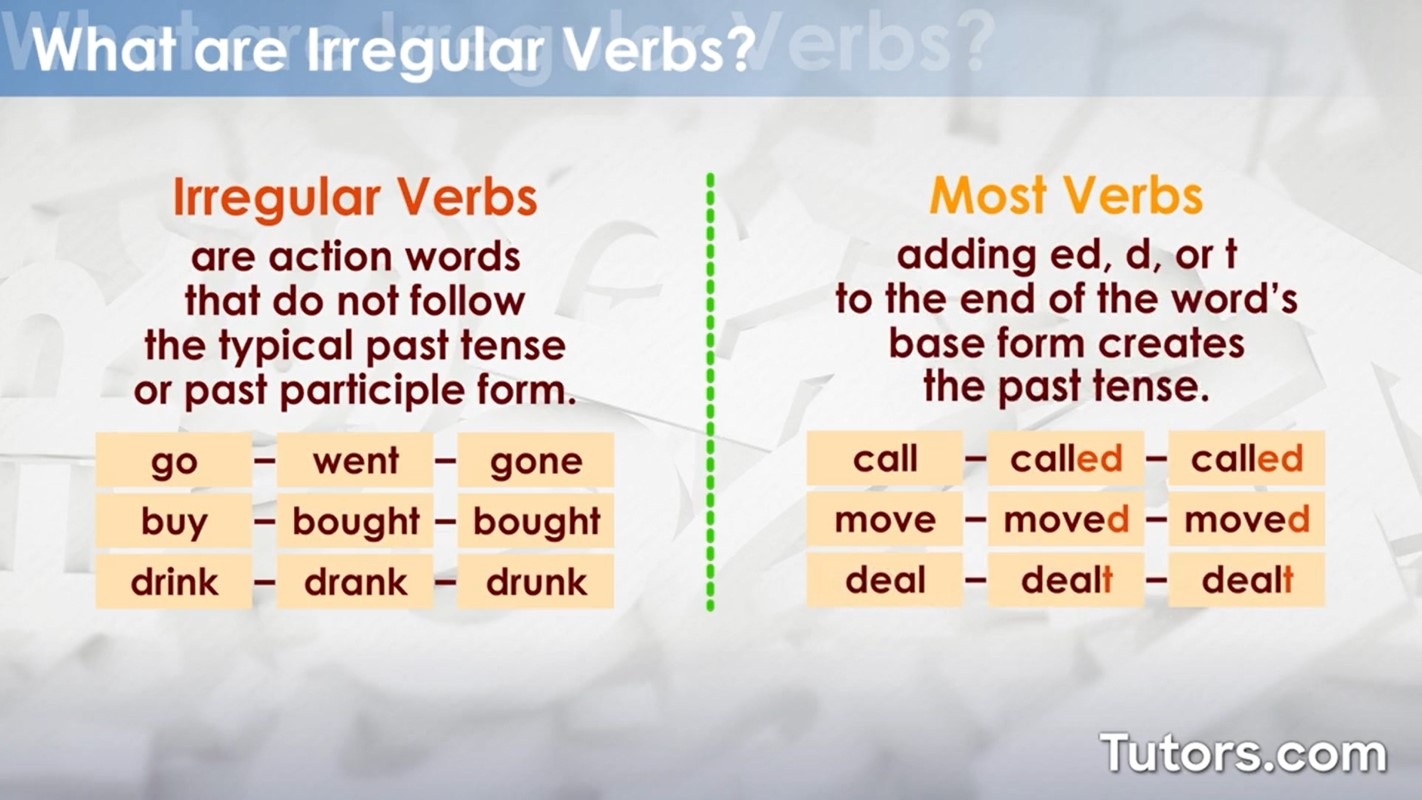 regular and irregular verbs regular and irregular verbs