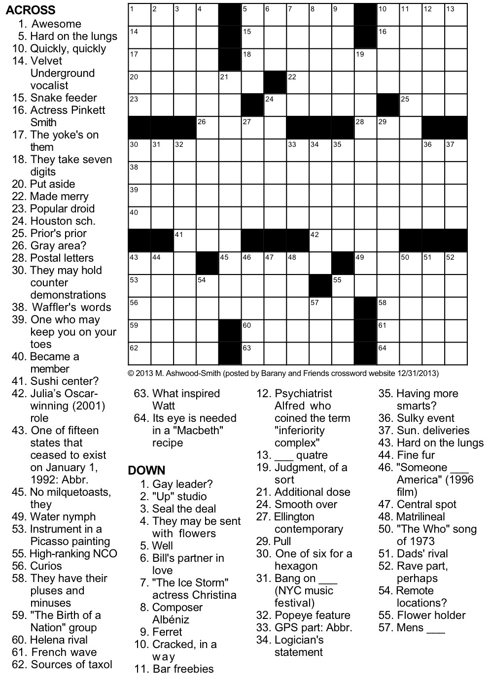 Joust In Time Crossword Puzzle