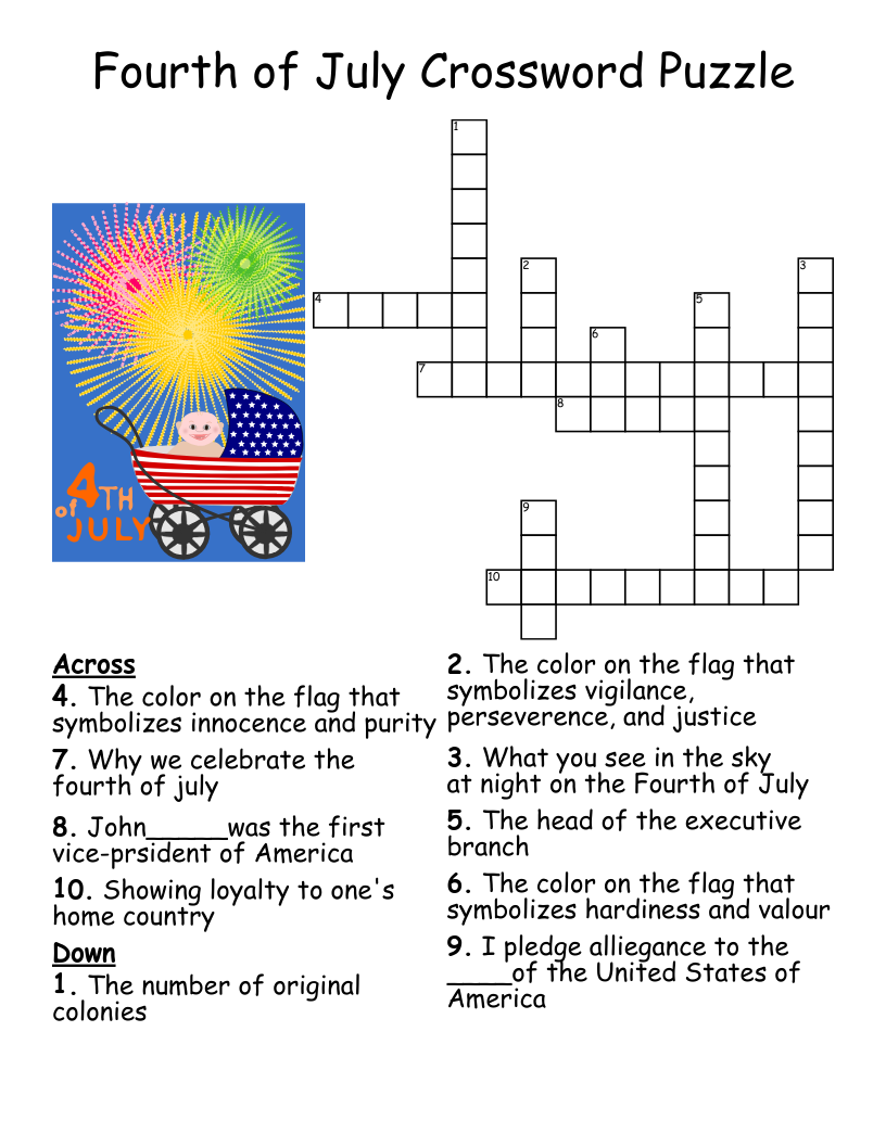 July 4th Crossword WordMint