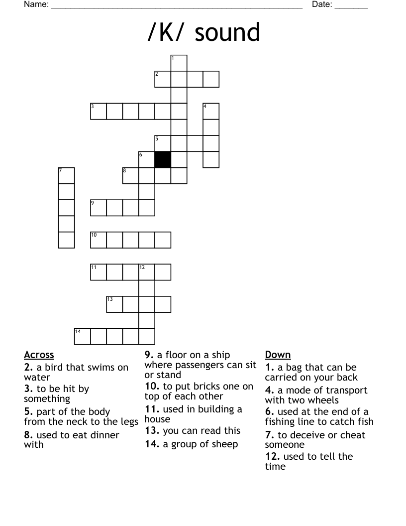 K Sound Crossword WordMint