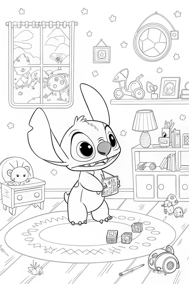 Kawaii Stitch Coloring Page Adorable Free Printable For Kids 
