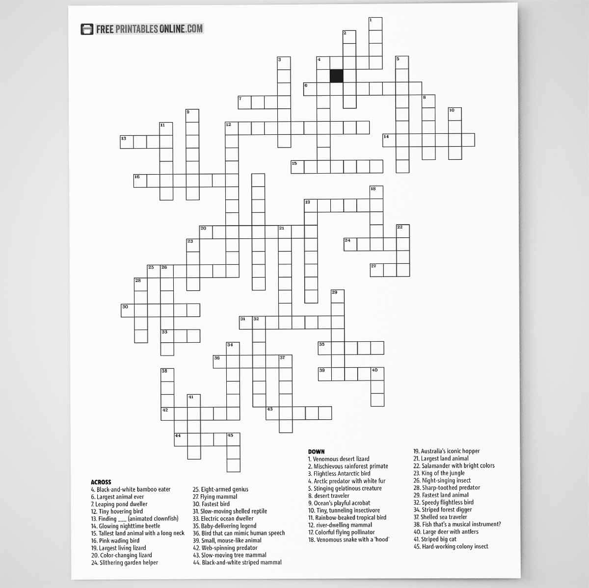 Kid Friendly Free Printable Crossword Puzzle Free Printables Online Kid Friendly Free Printable Crossword Puzzle Free Printables Online