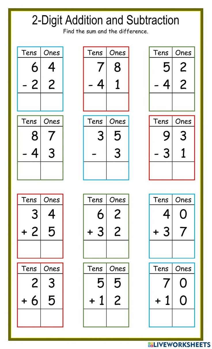Kinder 2 Digit Addition Subtraction Worksheets For Math Practice Kinder 2 Digit Addition Subtraction Worksheets For Math Practice