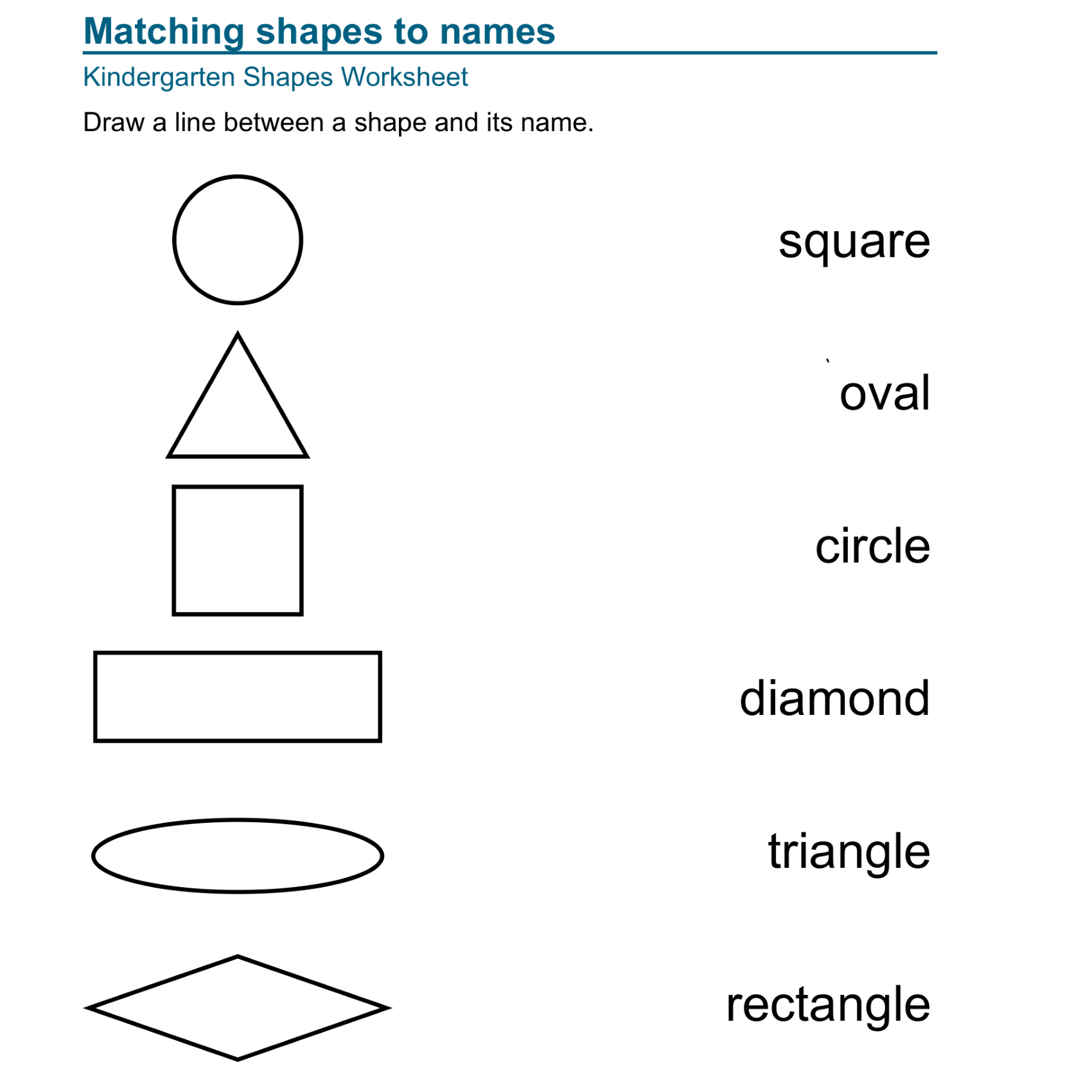 shapes worksheets for kindergarten