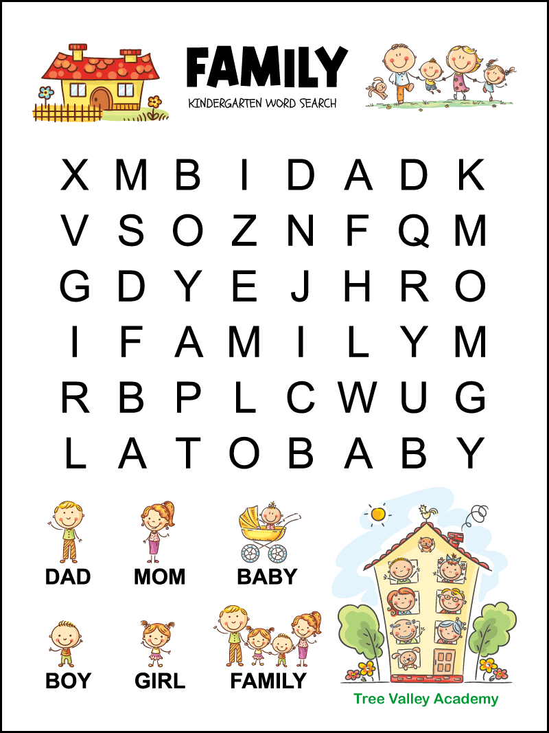 word search printable for kids