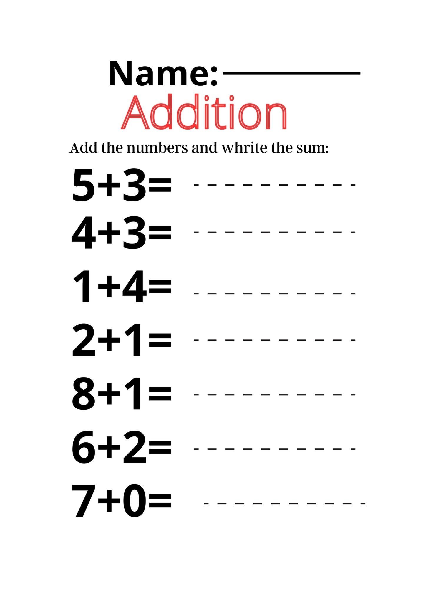 worksheet for kindergarten math addition worksheet for kindergarten math addition