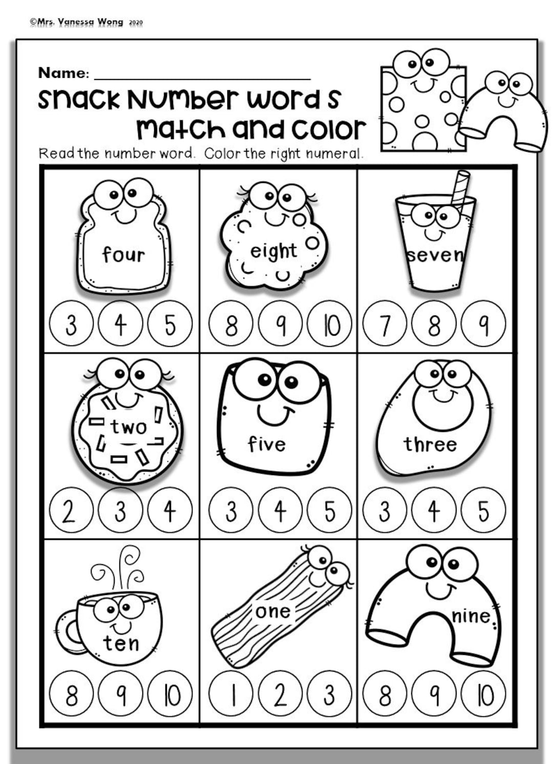Kindergarten Math Worksheets Numbers 1 10 Number Words PDF Etsy Kindergarten Math Worksheets Numbers 1 10 Number Words PDF Etsy