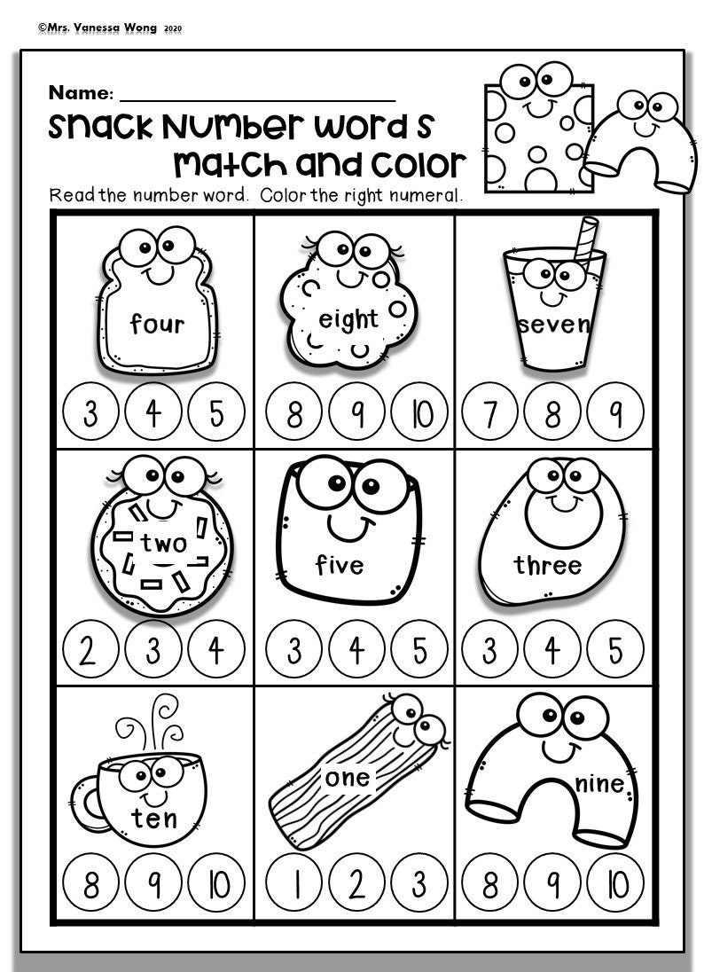 Kindergarten Math Worksheets Numbers 1 10 Number Words PDF Etsy Kindergarten Math Worksheets Numbers 1 10 Number Words PDF Etsy