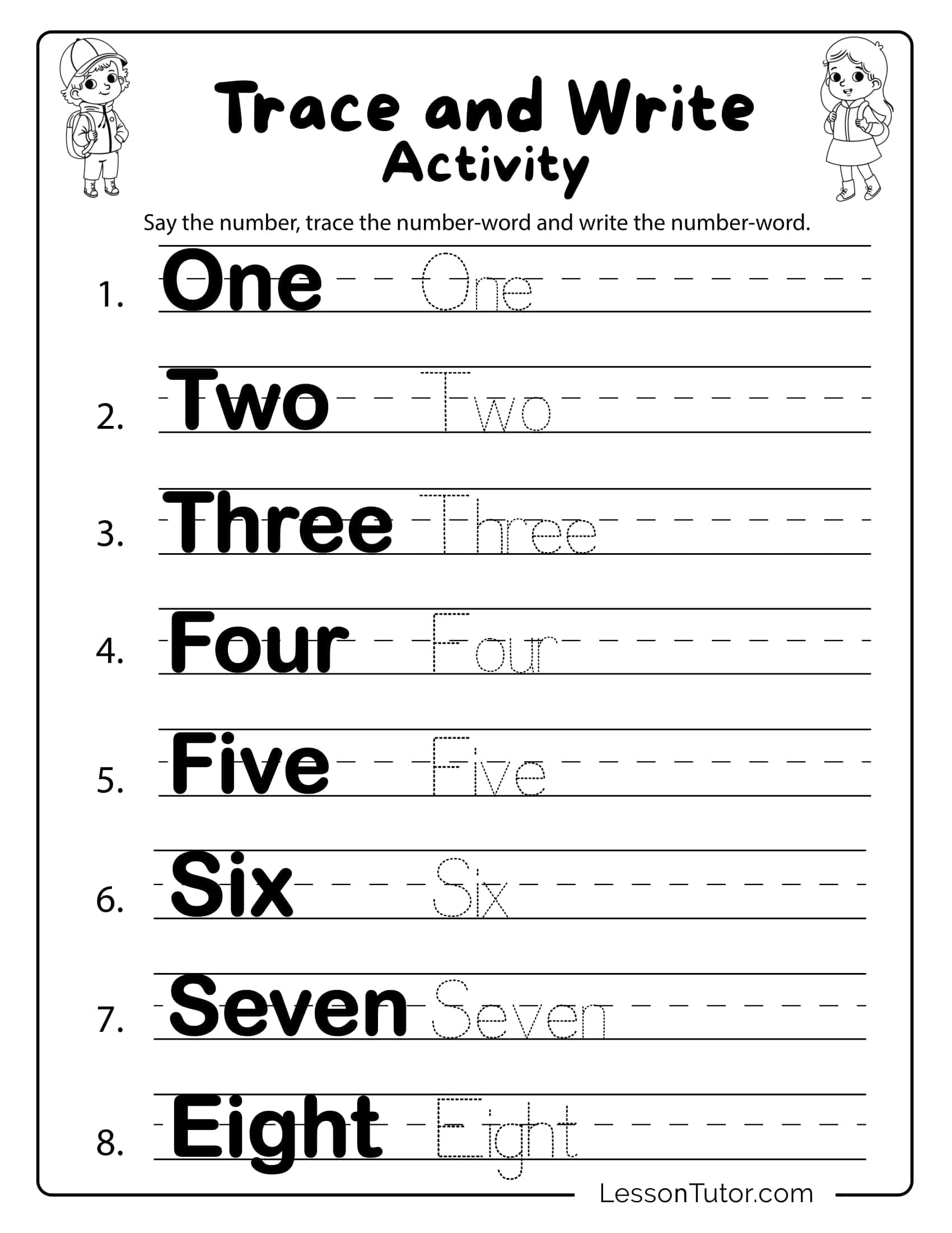 writing numbers worksheets for kindergarten